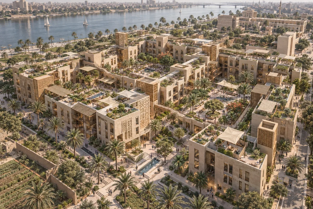 Nile Courtyard Community: architectural concept visual by MSK26-T03